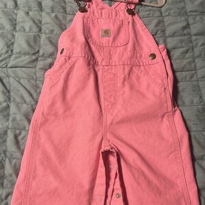 Carhartt Kids Overalls in Bright Pink